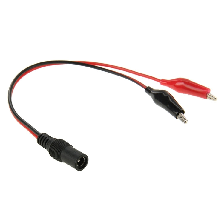 Cavo di prova con clip a coccodrillo con spina di alimentazione femmina da 5,5 x 2,1 mm