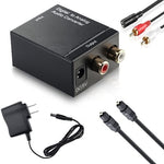 Convertitore audio digitale ottico coassiale da Toslink a RCA analogico (nero), Spdif+Coaial to 2RCA