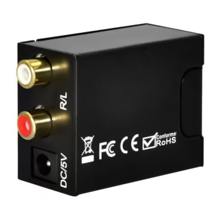 Convertitore audio Toslink coassiale ottico digitale da RCA analogico a digitale (nero), 2RCA to Spdif+Coaial