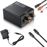 Convertitore audio Toslink coassiale ottico digitale da RCA analogico a digitale (nero), 2RCA to Spdif+Coaial