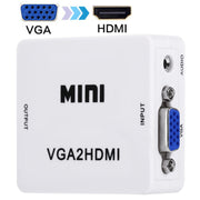 Convertitore digitale audio video con scatola scaler HD 1080P HDMI Mini VGA a HDMI, HD 1080P (White)