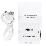 Convertitore digitale audio video con scatola scaler HD 1080P HDMI Mini VGA a HDMI, HD 1080P (White)