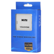 Convertitore digitale audio video con scatola scaler HD 1080P HDMI Mini VGA a HDMI, HD 1080P (White)