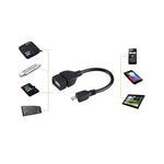 Adattatore USB A femmina da 10 cm a Micro USB 5 pin maschio con OTG