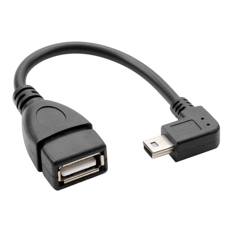 Cavo adattatore Mini USB maschio a USB 2.0 AF da 90 gradi con funzione OTG, lunghezza: 13 cm, Right Augle Mini USB, 13cm