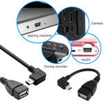 Cavo adattatore Mini USB maschio a USB 2.0 AF da 90 gradi con funzione OTG, lunghezza: 13 cm, Right Augle Mini USB, 13cm