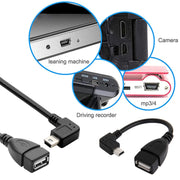 Cavo adattatore Mini USB maschio a USB 2.0 AF da 90 gradi con funzione OTG, lunghezza: 13 cm, Right Augle Mini USB, 13cm