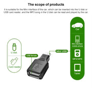 Adattatore Mini USB maschio a USB 2.0 femmina con funzione OTG, USB Female