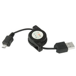 Cavo dati retrattile da USB 2.0 a micro USB, lunghezza: 10 cm (può essere esteso fino a 75 cm)