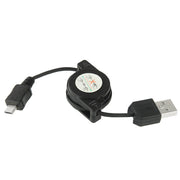 Cavo dati retrattile da USB 2.0 a micro USB, lunghezza: 10 cm (può essere esteso fino a 75 cm)