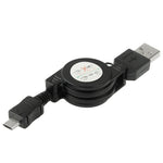 Cavo dati retrattile da USB 2.0 a micro USB, lunghezza: 10 cm (può essere esteso fino a 75 cm)