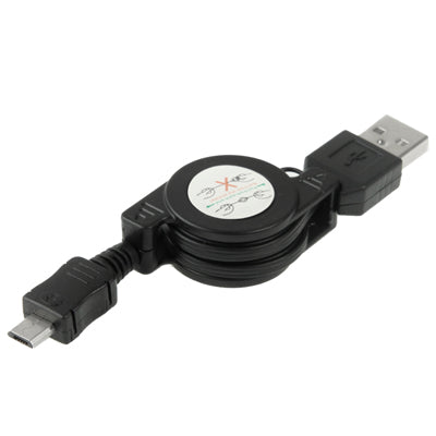 Cavo dati retrattile da USB 2.0 a micro USB, lunghezza: 10 cm (può essere esteso fino a 75 cm)