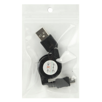 Cavo dati retrattile da USB 2.0 a micro USB, lunghezza: 10 cm (può essere esteso fino a 75 cm)