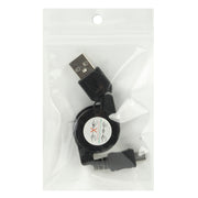 Cavo dati retrattile da USB 2.0 a micro USB, lunghezza: 10 cm (può essere esteso fino a 75 cm)