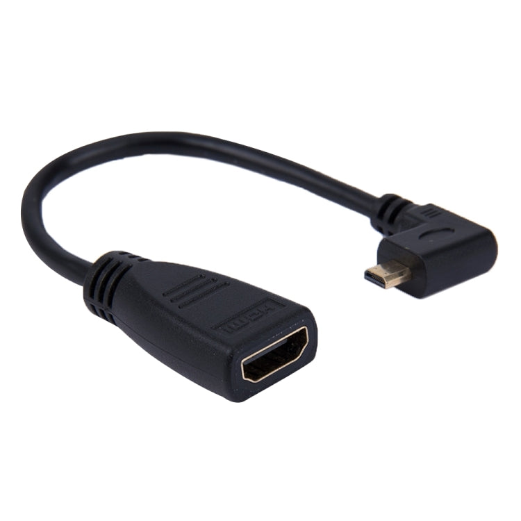Adattatore cavo Micro HDMI da destra a HDMI femmina da 17 cm a 90 gradi, Right Angle, Length: 17cm
