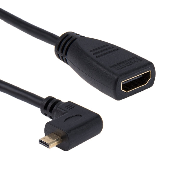 Adattatore cavo Micro HDMI da destra a HDMI femmina da 17 cm a 90 gradi, Right Angle, Length: 17cm