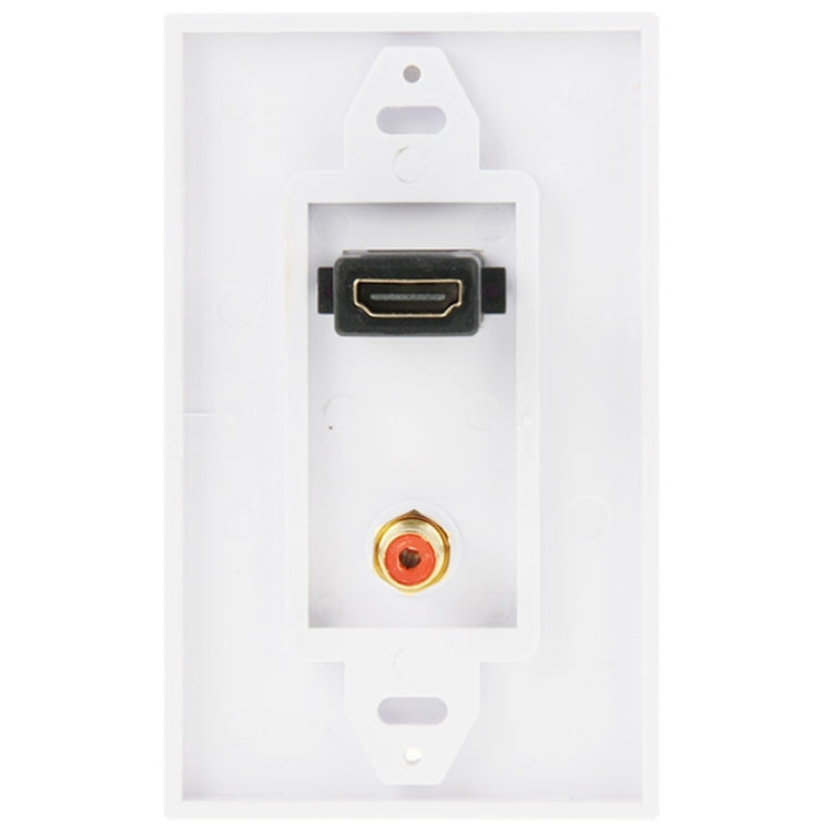 Pannello a muro con presa HDMI femmina e RCA femmina