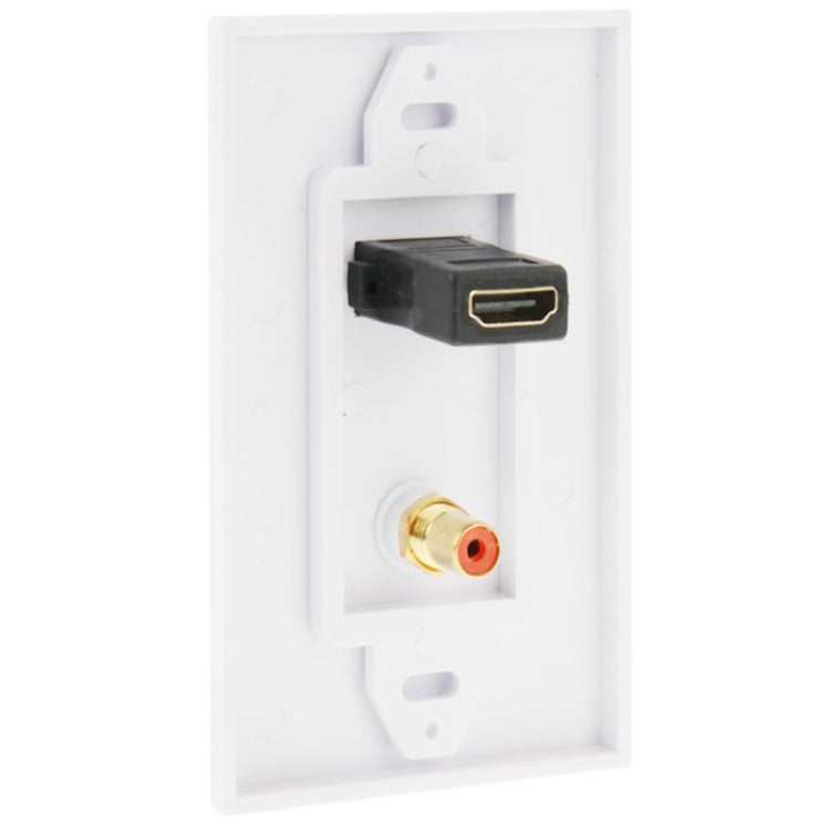 Pannello a muro con presa HDMI femmina e RCA femmina