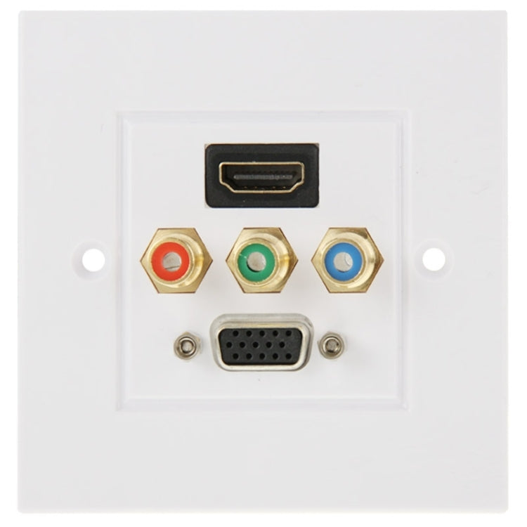 Pannello a parete con presa HDMI, VGA e 3 RCA femmina