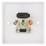 Pannello a parete con presa HDMI, VGA e 3 RCA femmina