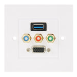 Piastra a muro con USB 3.0, VGA e 3 RCA femmina