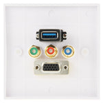 Piastra a muro con USB 3.0, VGA e 3 RCA femmina