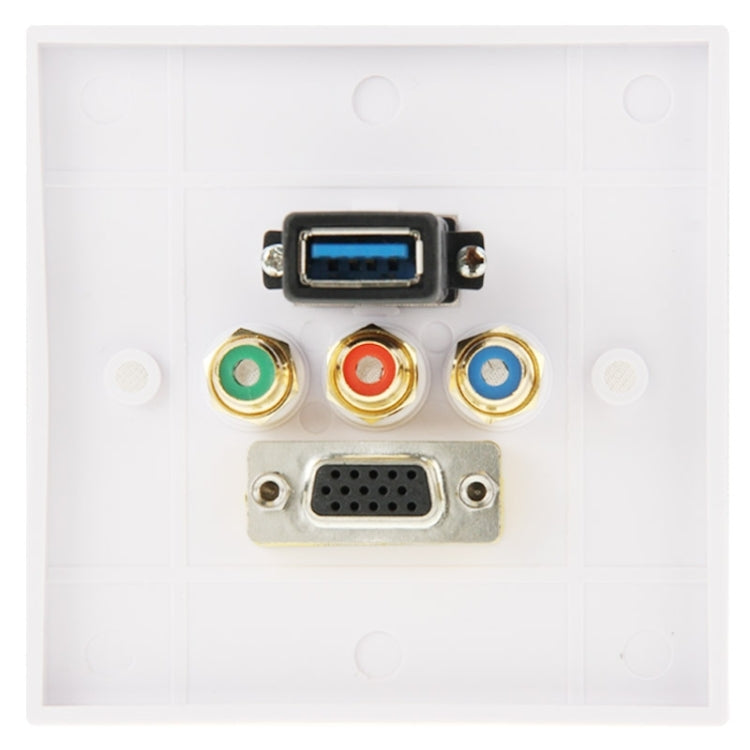 Piastra a muro con USB 3.0, VGA e 3 RCA femmina