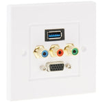 Piastra a muro con USB 3.0, VGA e 3 RCA femmina