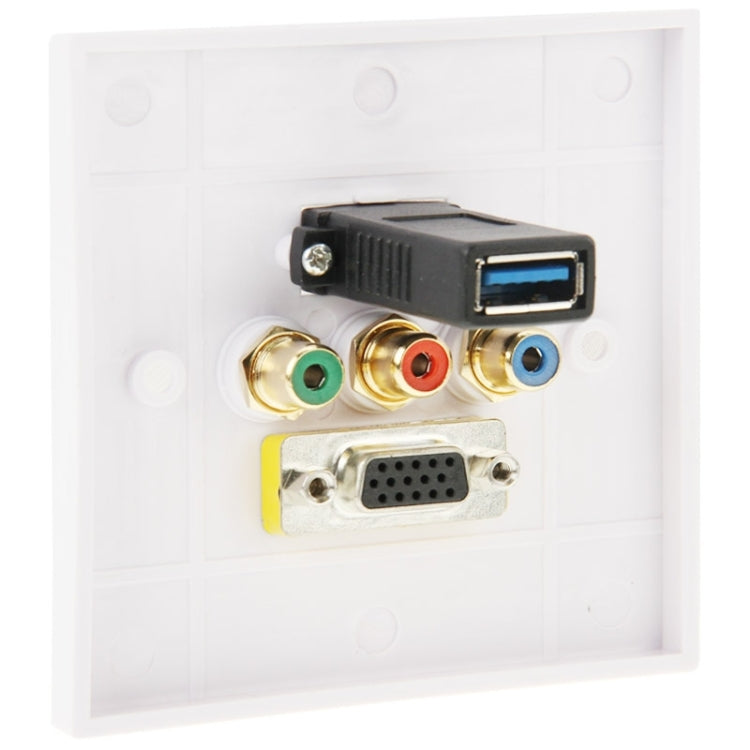 Piastra a muro con USB 3.0, VGA e 3 RCA femmina