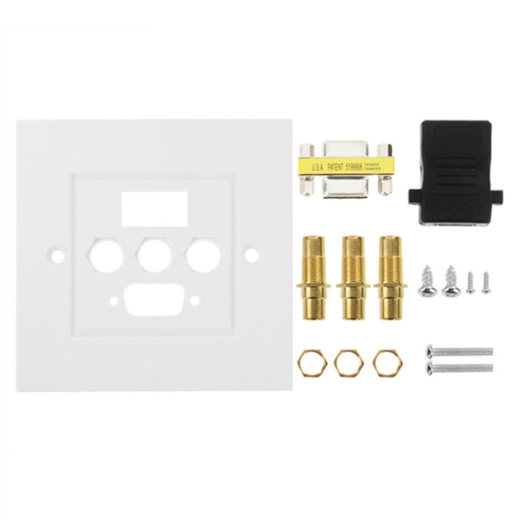 Piastra a muro con USB 3.0, VGA e 3 RCA femmina
