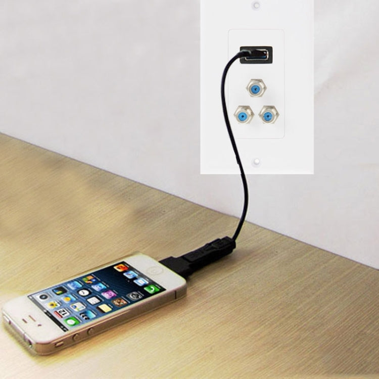 Pannello a parete con presa USB 2.0 e 3 prese F femmina