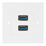 Piastra a muro con doppia presa USB 3.0 bianca