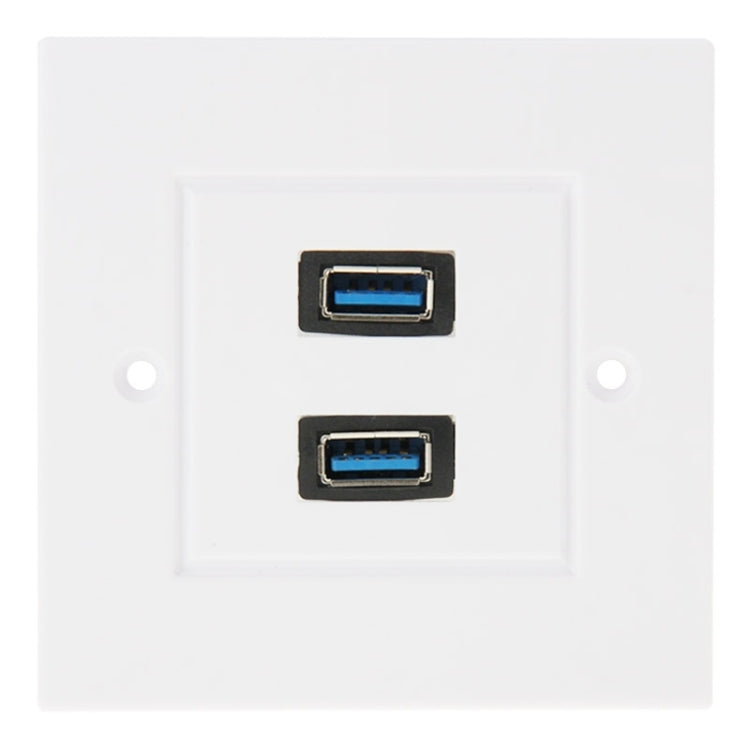 Piastra a muro con doppia presa USB 3.0 bianca