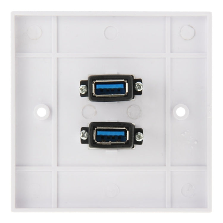 Piastra a muro con doppia presa USB 3.0 bianca