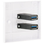 Piastra a muro con doppia presa USB 3.0 bianca