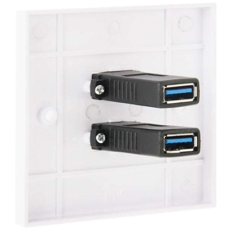 Piastra a muro con doppia presa USB 3.0 bianca