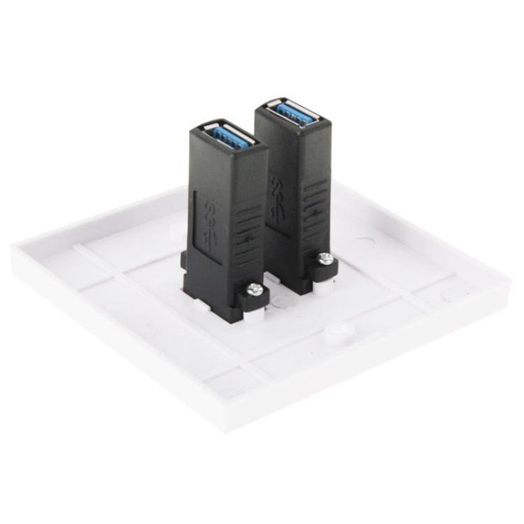 Piastra a muro con doppia presa USB 3.0 bianca