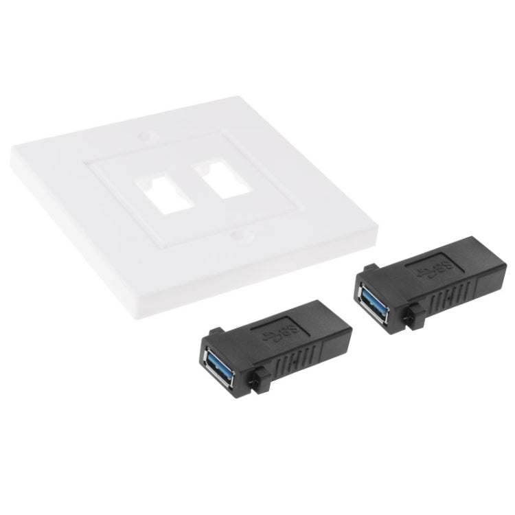 Piastra a muro con doppia presa USB 3.0 bianca