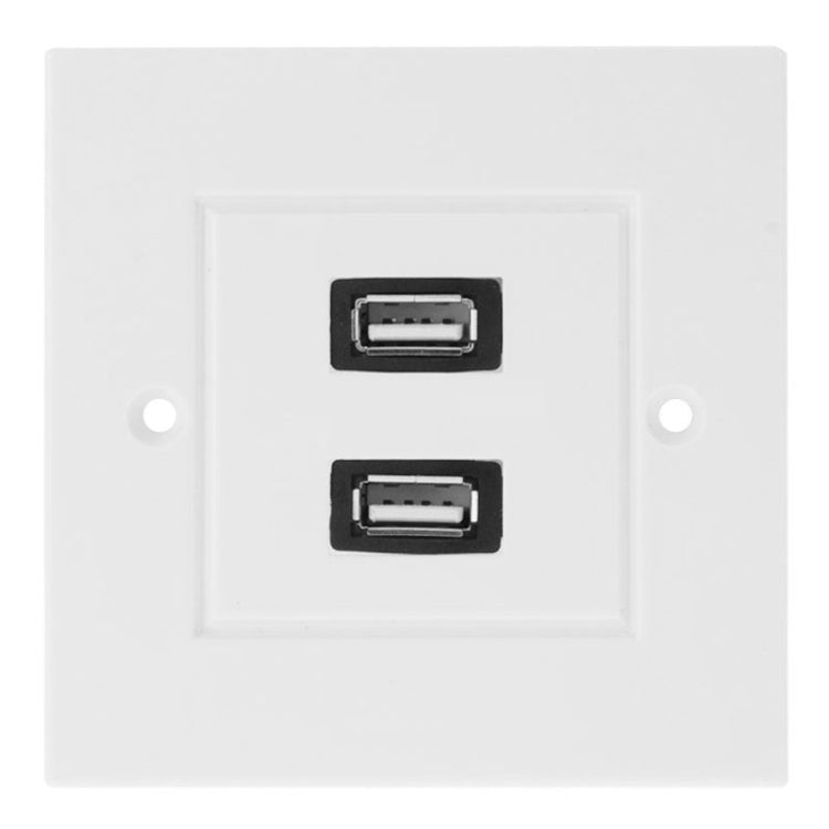 Piastra a muro con doppia presa USB 2.0 bianca 11x7 cm