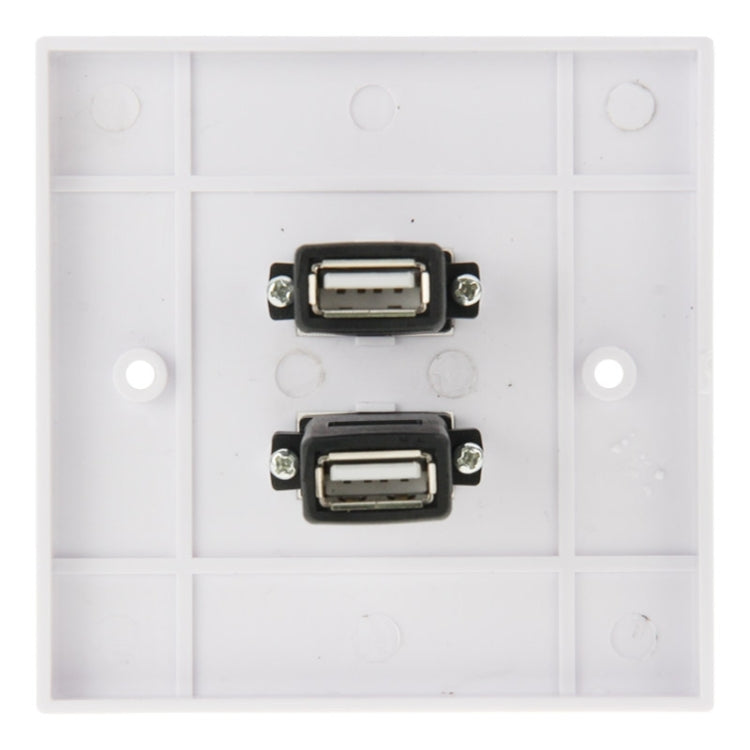 Piastra a muro con doppia presa USB 2.0 bianca 11x7 cm