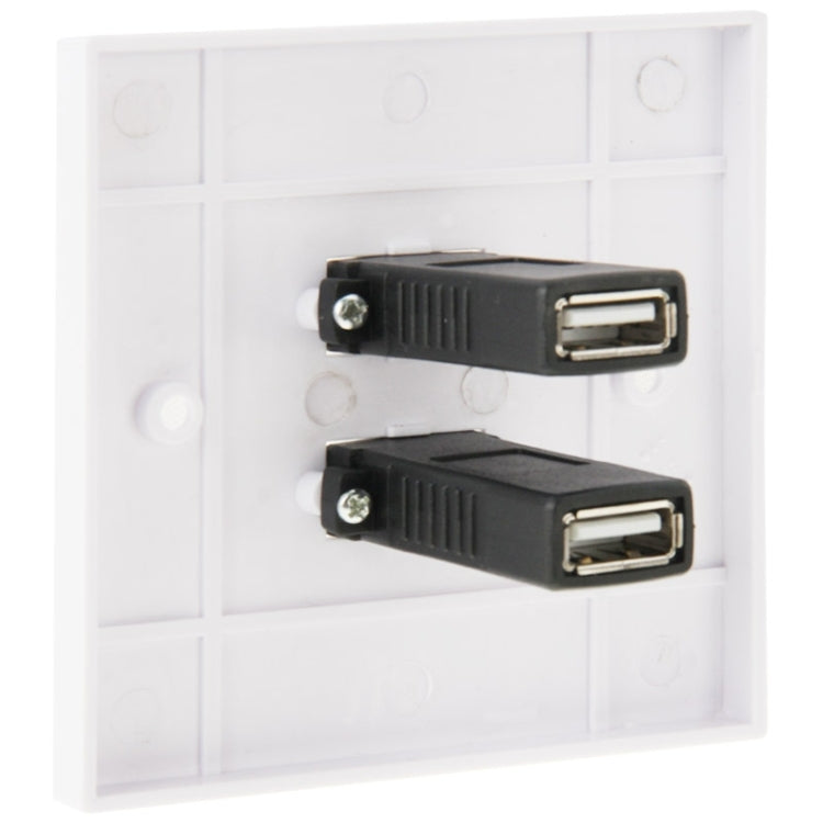 Piastra a muro con doppia presa USB 2.0 bianca 11x7 cm