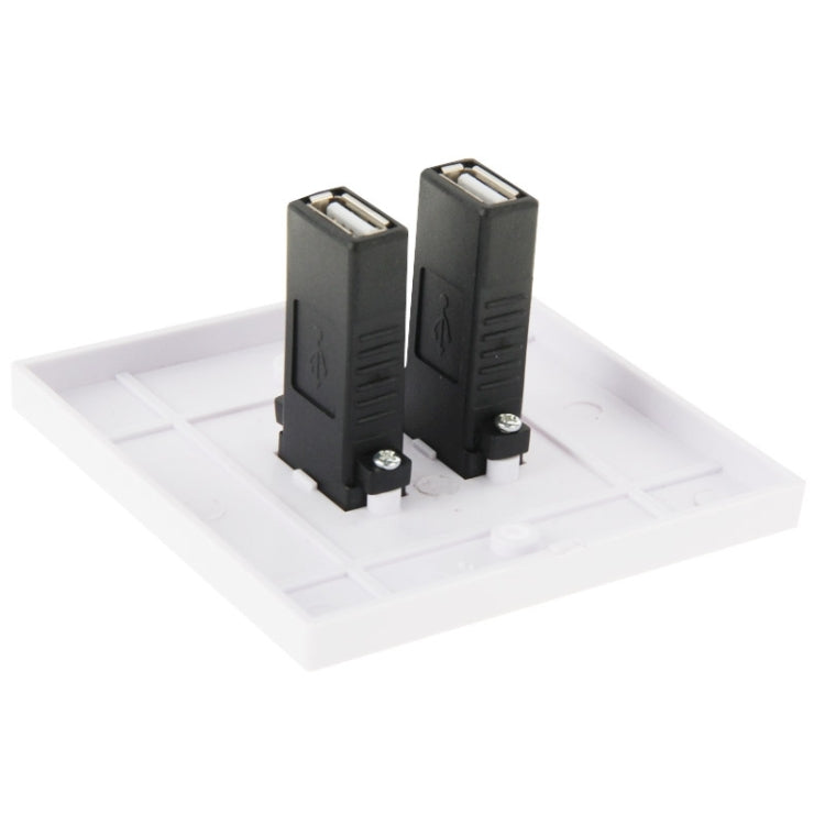 Piastra a muro con doppia presa USB 2.0 bianca 11x7 cm