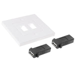 Piastra a muro con doppia presa USB 2.0 bianca 11x7 cm