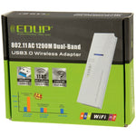 EDUP AC-1601 Adattatore wireless Wi-Fi USB 3.0 dual band 802.11AC 1200M, AC-1601 1200Mbps