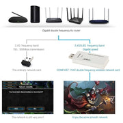 EDUP AC-1601 Adattatore wireless Wi-Fi USB 3.0 dual band 802.11AC 1200M, AC-1601 1200Mbps