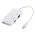 Convertitore adattatore Mini DisplayPort maschio 3 in 1 a HDMI + VGA + DVI femmina per Mac Book Pro Air, lunghezza cavo: 18 cm, Mini DP to HDMI+VGA+DVI (Good)