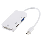 Convertitore adattatore Mini DisplayPort maschio 3 in 1 a HDMI + VGA + DVI femmina per Mac Book Pro Air, lunghezza cavo: 18 cm, Mini DP to HDMI+VGA+DVI (Good)