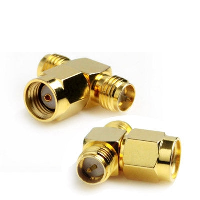 Adattatore RP-SMA maschio a 2 RP-SMA femmina tipo T
