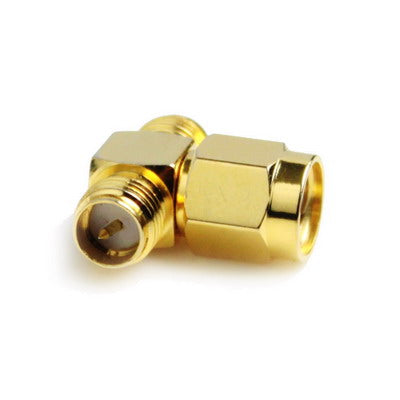 Adattatore RP-SMA maschio a 2 RP-SMA femmina tipo T
