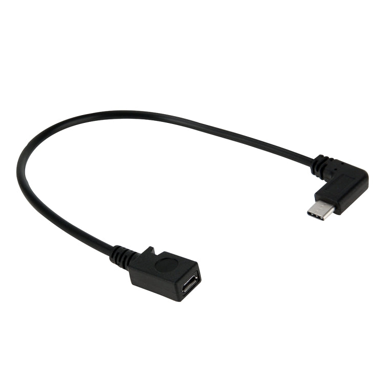 Adattatore cavo micro USB femmina ad alta velocità con gomito a 90 gradi USB-C/Type-C 3.0 maschio, lunghezza: 27,5 cm